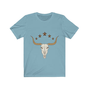 Bull Skull Wild West Short Sleeve T-Shirt (Unisex)