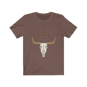 Bull Skull Wild West Short Sleeve T-Shirt (Unisex)