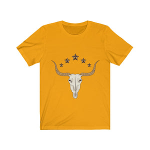 Bull Skull Wild West Short Sleeve T-Shirt (Unisex)