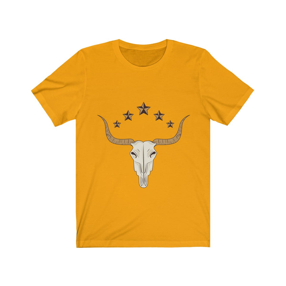 Bull Skull Wild West Short Sleeve T-Shirt (Unisex)