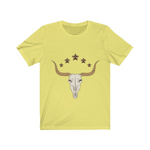 Bull Skull Wild West Short Sleeve T-Shirt (Unisex)