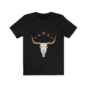 Bull Skull Wild West Short Sleeve T-Shirt (Unisex)