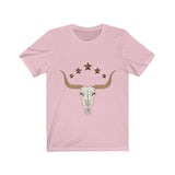 Bull Skull Wild West Short Sleeve T-Shirt (Unisex)